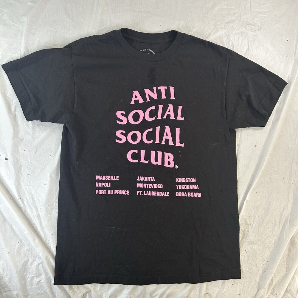Anti Social Social Club Black & Pink T-Shirt Medium